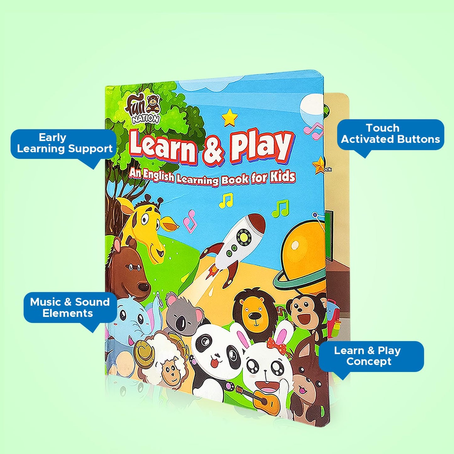 NHR Kids Learn & Play Intelligence Sound Book – Musical Educational Toy for Toddlers, Interactive Learning Book for Girls and Boys, Early Spark for Small Kids