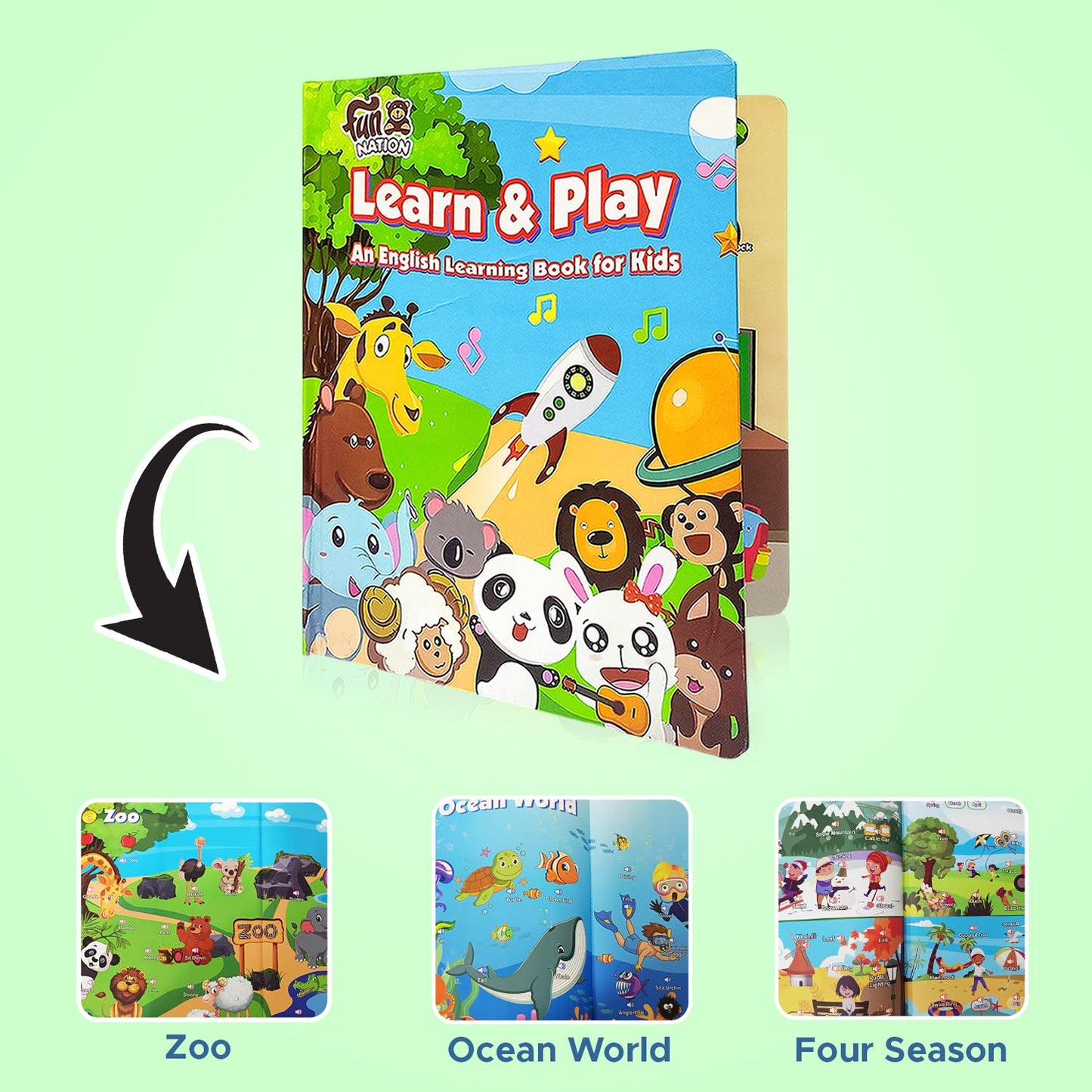 NHR Kids Learn & Play Intelligence Sound Book – Musical Educational Toy for Toddlers, Interactive Learning Book for Girls and Boys, Early Spark for Small Kids