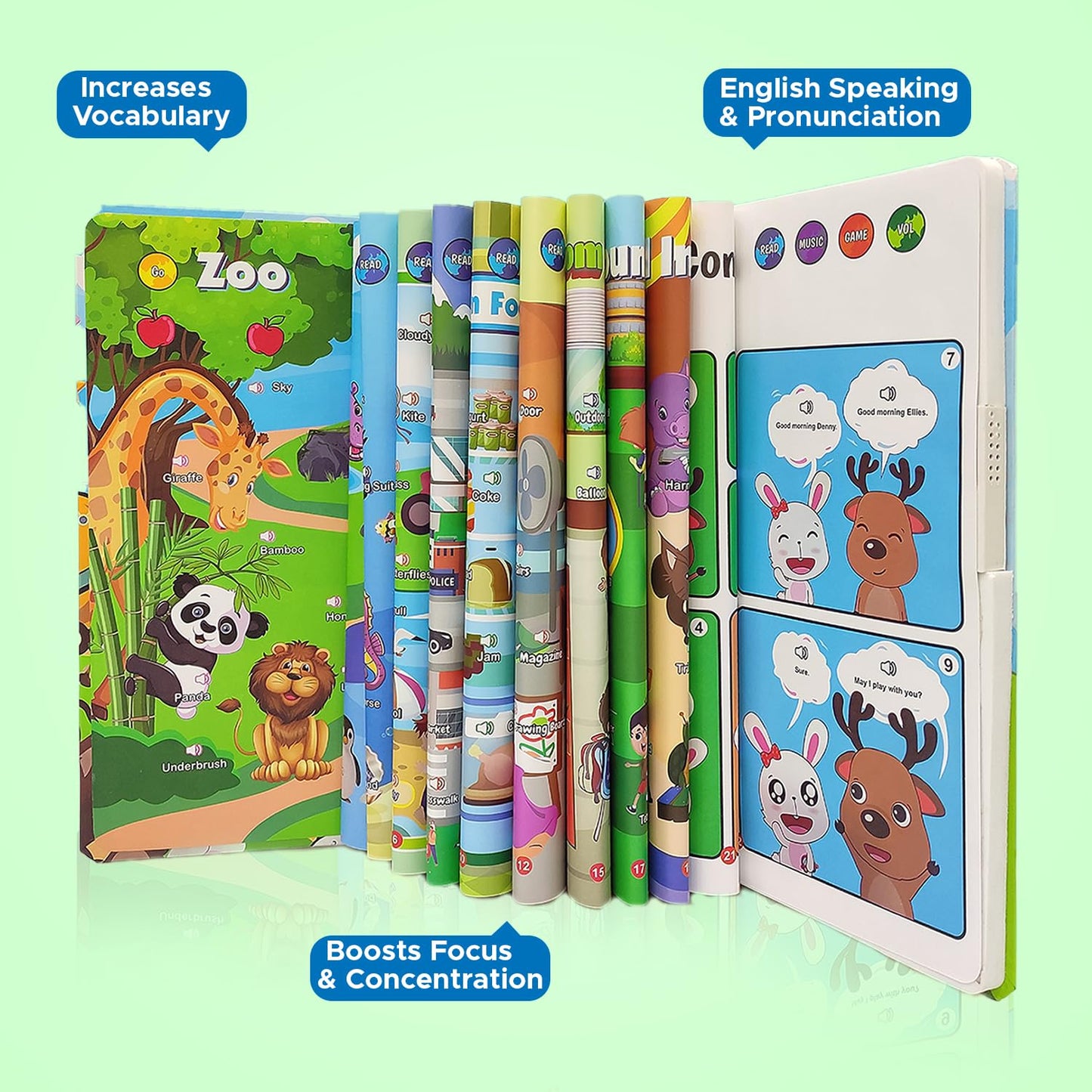 NHR Kids Learn & Play Intelligence Sound Book – Musical Educational Toy for Toddlers, Interactive Learning Book for Girls and Boys, Early Spark for Small Kids